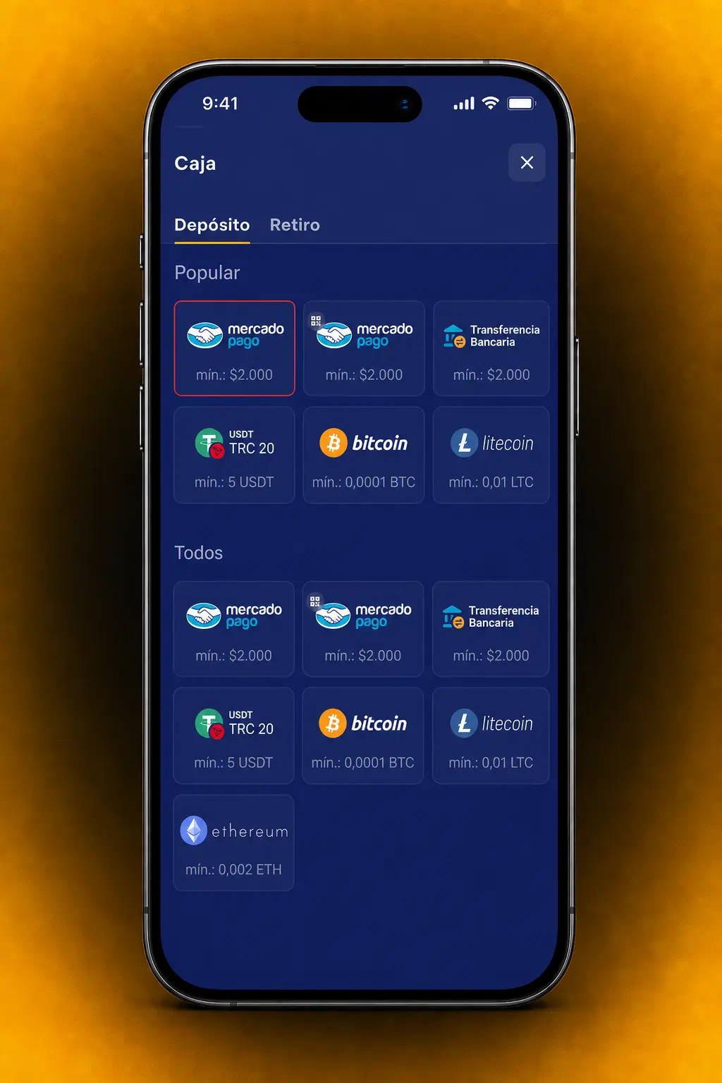 Pasos para depositar en Olymp Casino Argentina con Mercado Pago, tarjetas o criptomonedas de forma rápida y segura.