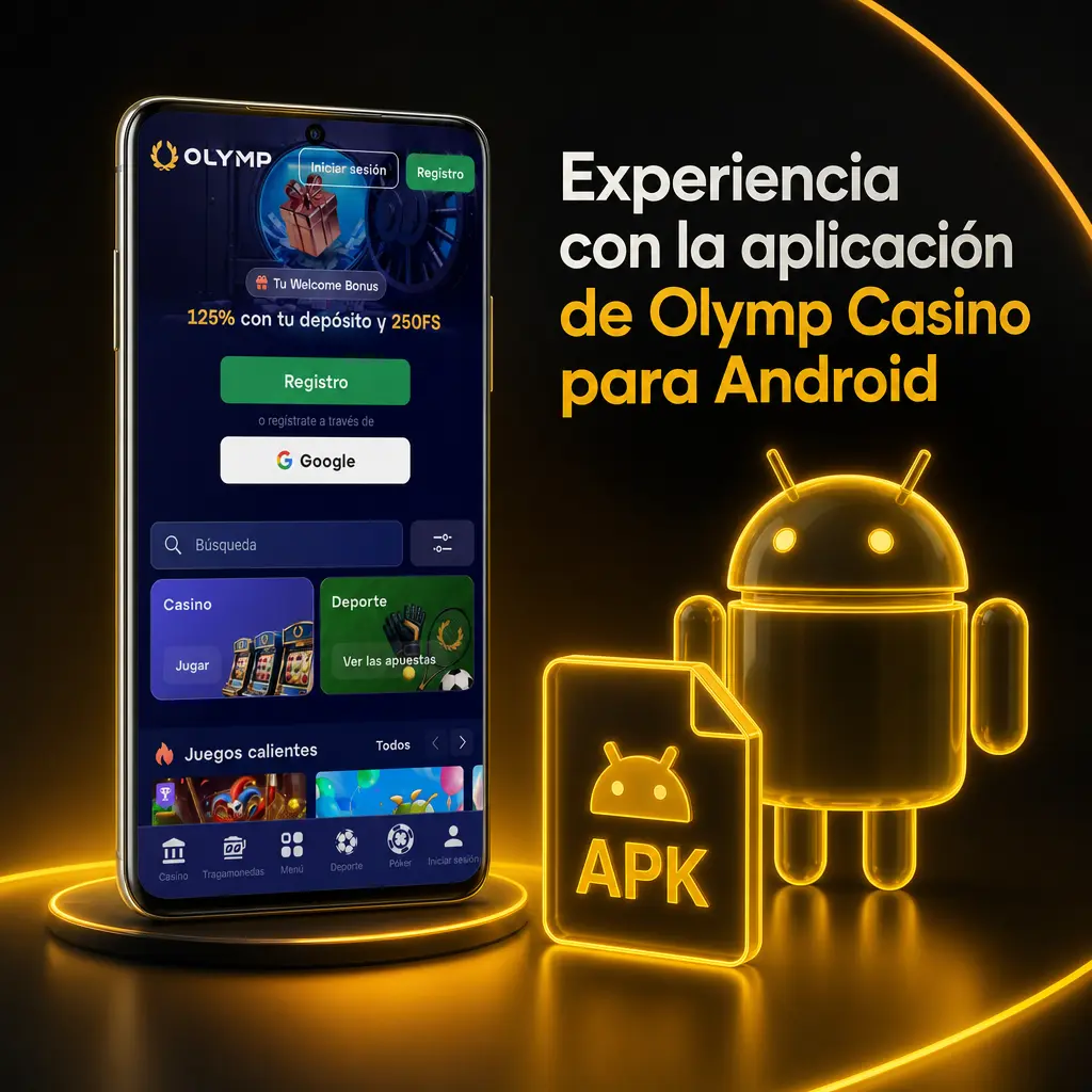 Captura de la app de Olymp Casino para Android, liviana y rápida, probada en celulares gama media y alta en Argentina