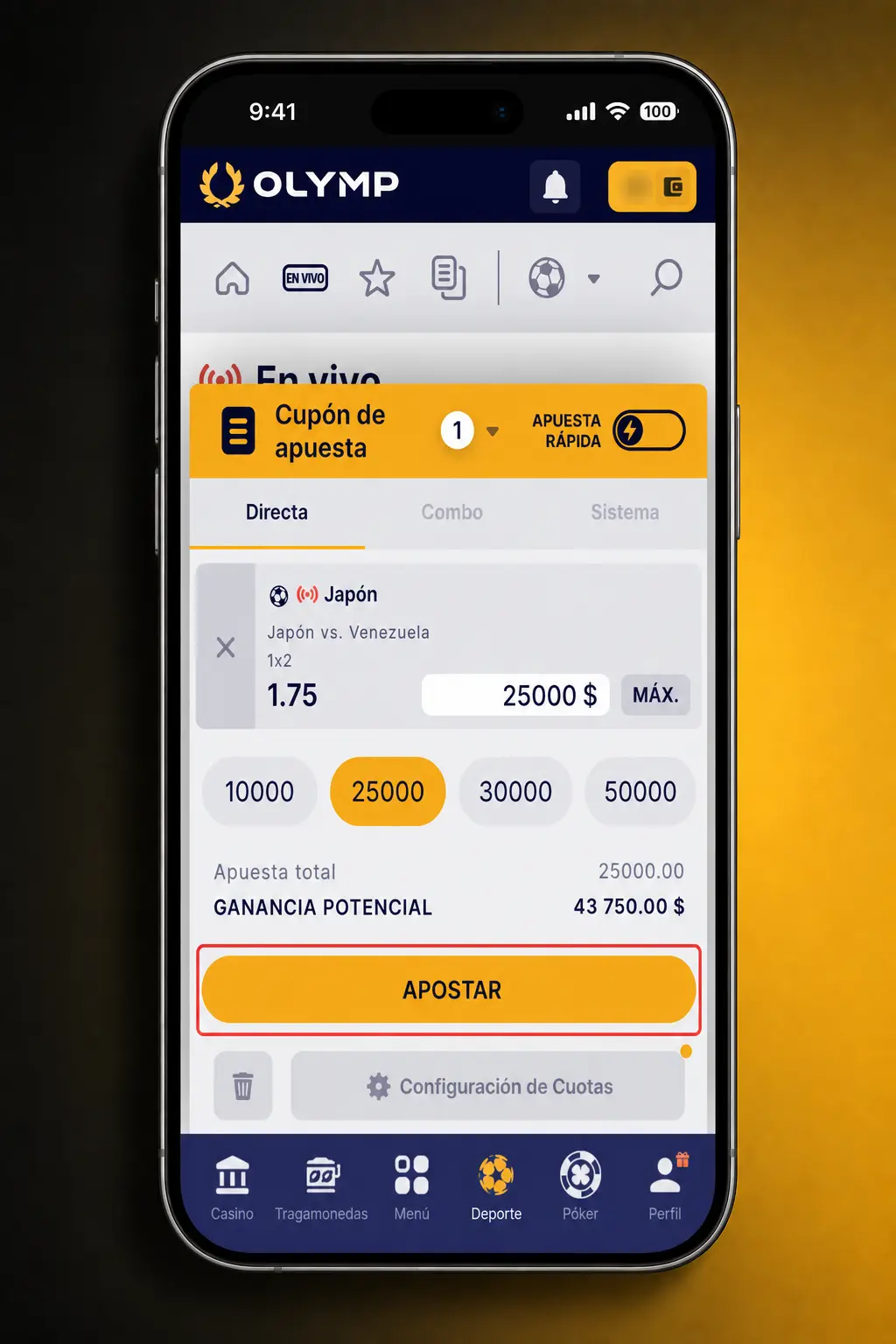 Pasos para registrarte, cargar saldo y apostar en deportes en Olymp Casino de forma rápida y sencilla